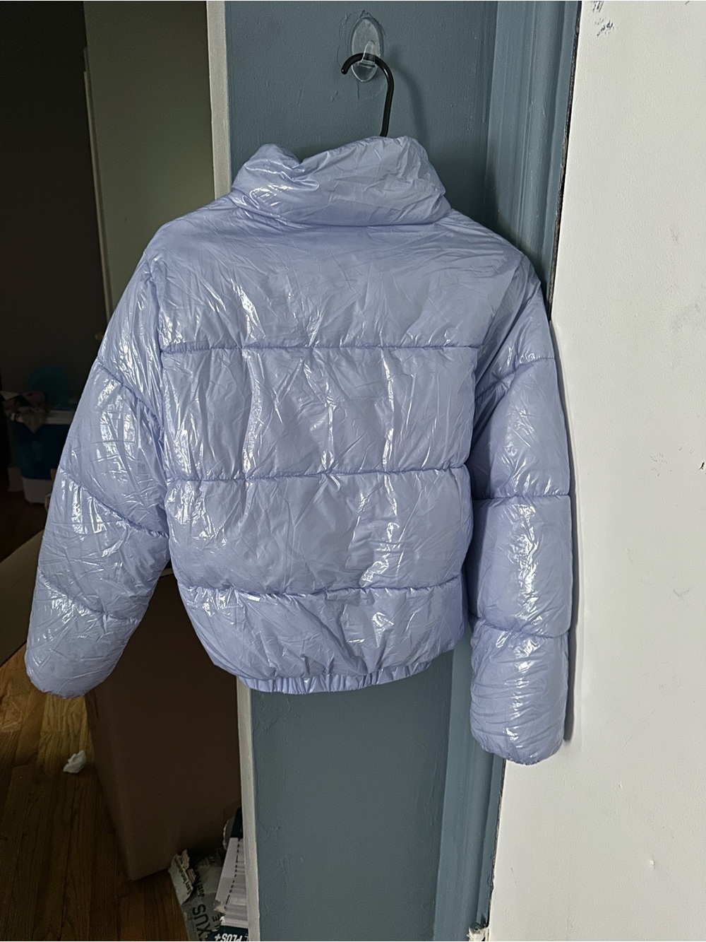 SHEIN Light Purple Glossy Puffer Jacket for Kids